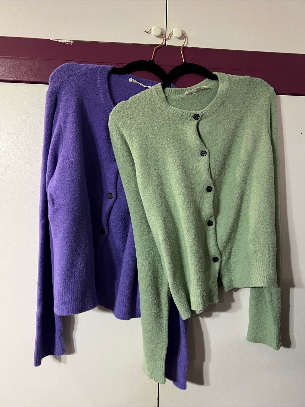 Double Zero Lavender And Sage Button-Front Cardigan Duo